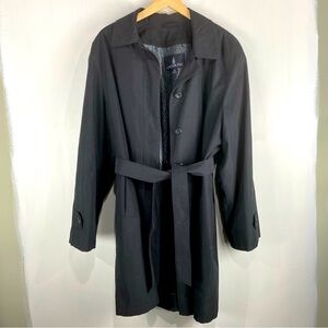 London Fog Longline Button Up Down Belt Tie Winter Trench Coat Jacket Regular XL